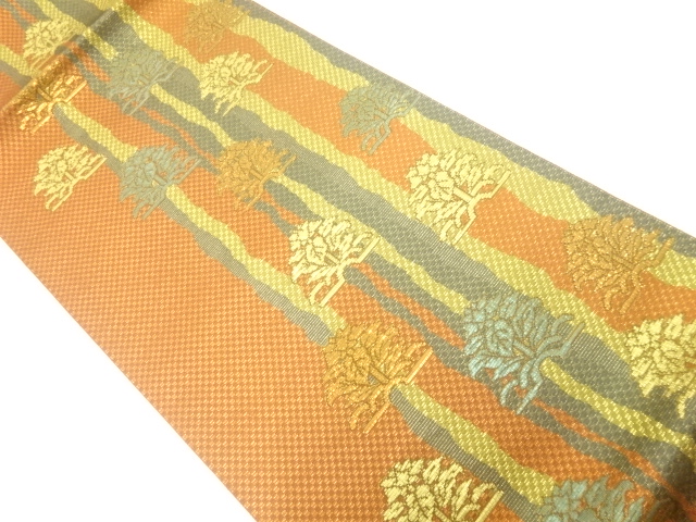 JAPANESE FUKURO OBI / WOVEN FLORAL PLANTS